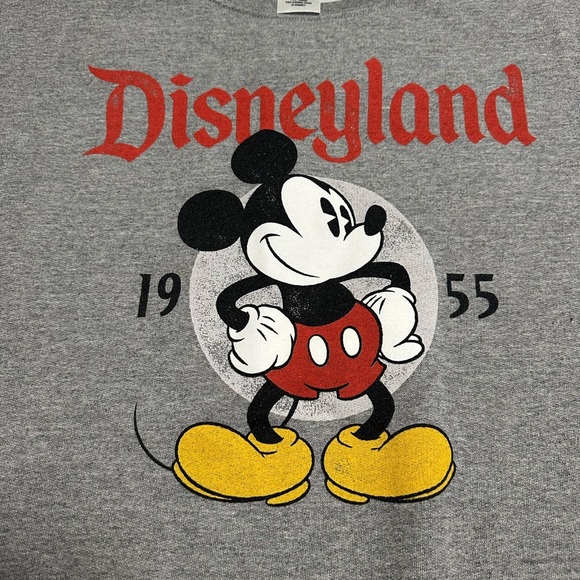 Disneyland Mickey Mouse Pullover Jumper Crewneck Sweatshirt Grey Size Medium - Picture 3 of 8